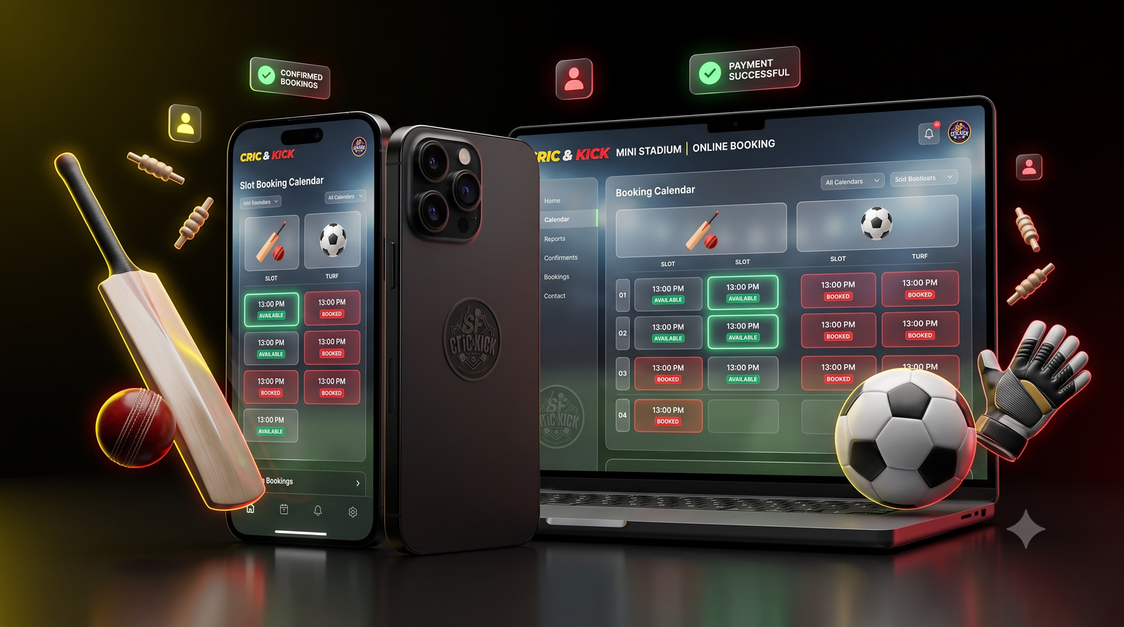 Online booking experience for CRIC & KICK Mini Stadium
